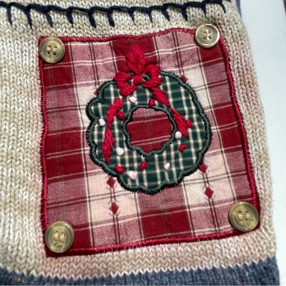 Basic Editions Vintage Patchwork Zip Up Cardigan … - image 8